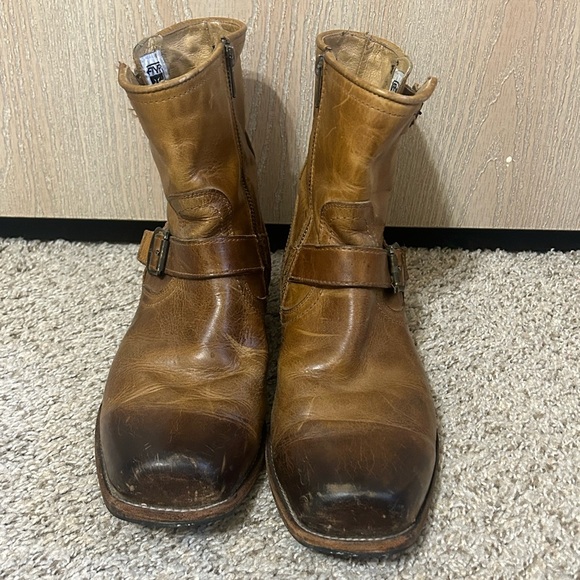 Frye Engineer Boots Leather Men\'s Size 8.5D Buckles Tan Moto Biker Preppy Boho main image 15